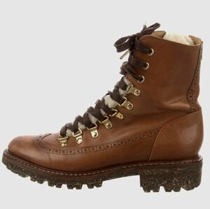 The Office Of Angela Scott Mr. Bernard Shearling-Lined Leather Combat Boots